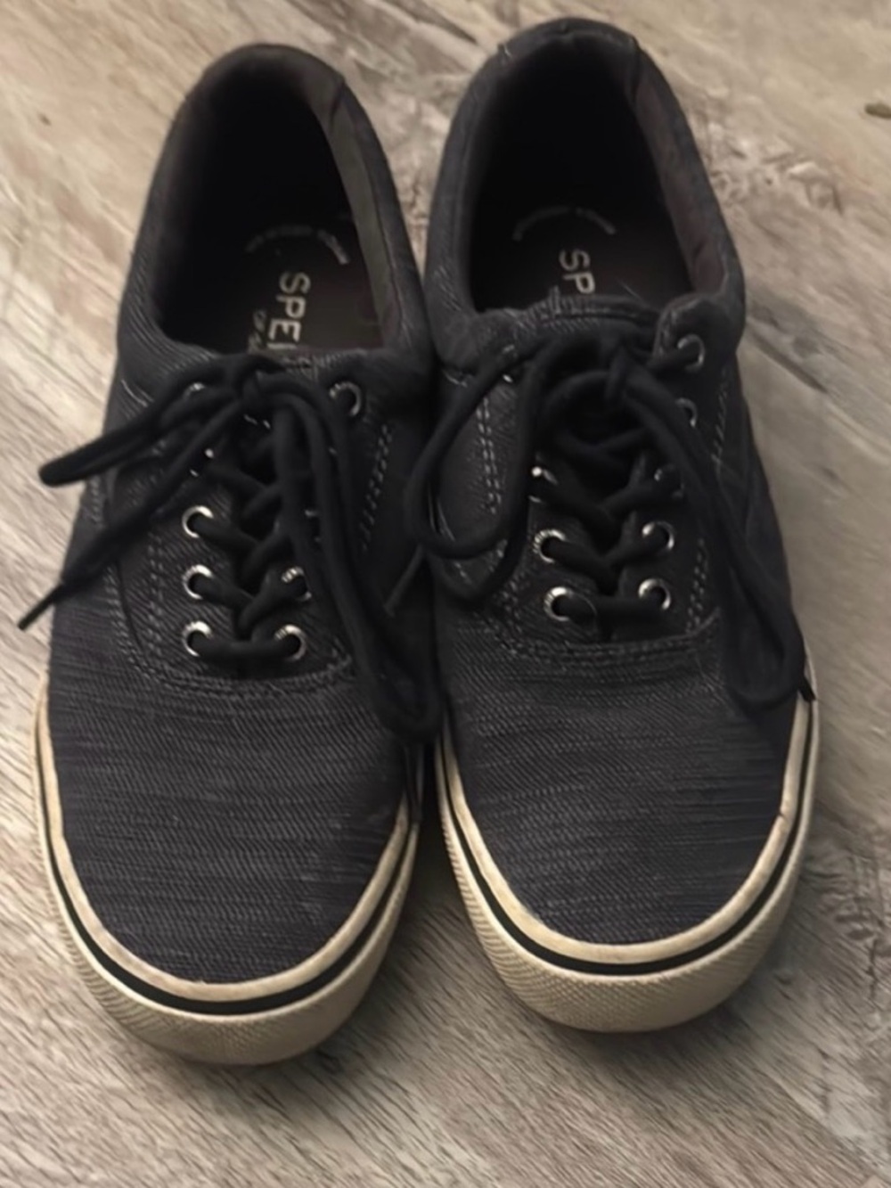 Sperry Men's Black Canvas Low-Top Sneakers